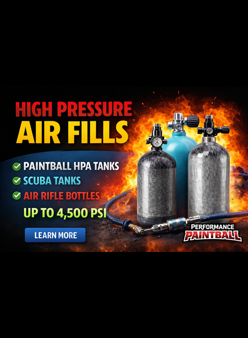 High pressure air refills for paintball tanks and air rifles