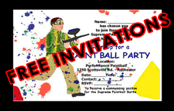 Paintball party invitations