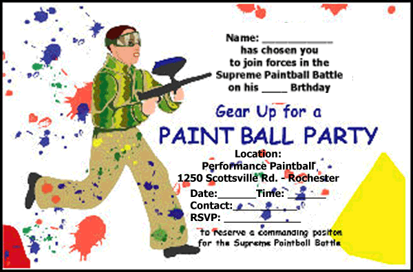 18 Paintball Birthday Party